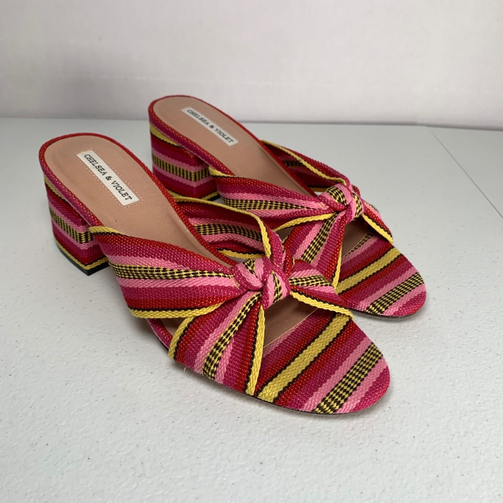 Chelsea & Violet Gia Knot Slip On Mules Size 10
